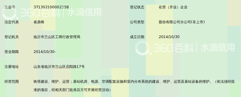 中国铁塔股份有限公司临沂市分公司_360百科