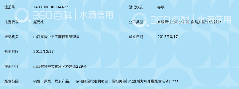 山西汾西瑞泰能源集团有限责任公司销售分公司