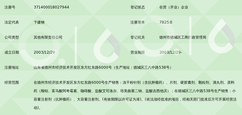 德州德药制药有限公司