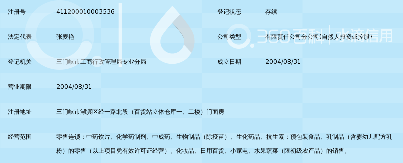 三门峡华为医药零售连锁有限公司华为医药超市