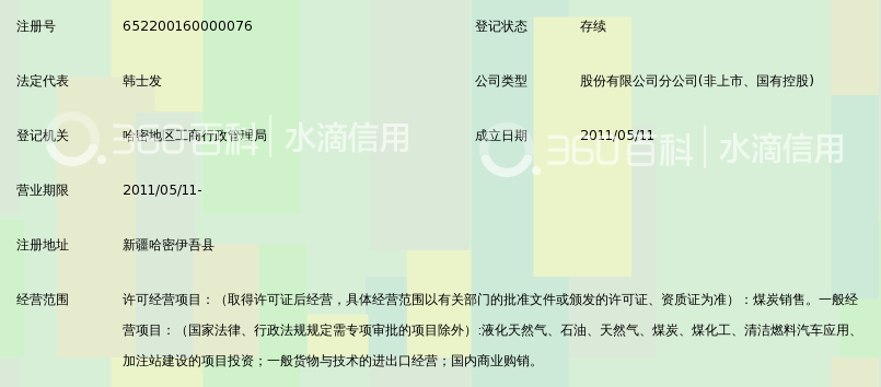 广汇能源股份有限公司伊吾分公司_360百科