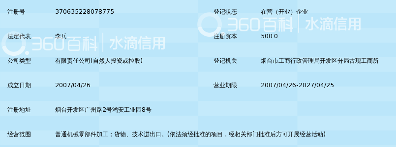 烟台汇龙机械零部件有限公司_360百科