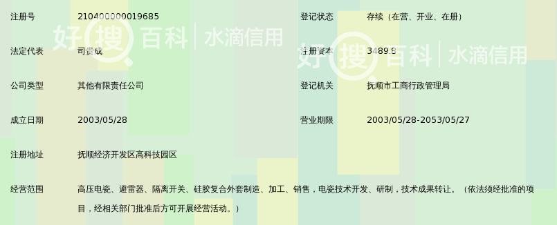抚顺高科电瓷电气制造有限公司_好搜百科