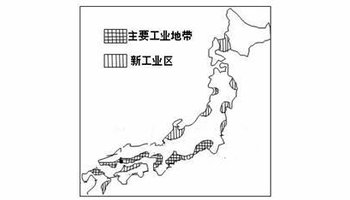 日本工业主要集中在"太平洋沿岸带状工业地带"主要有京滨(东京-横滨